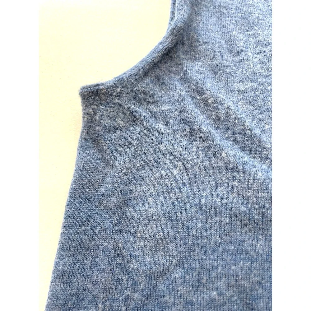 Banana Republic 100% Merino Wool Sweater Vest Size Men's Medium Blue Fall Preppy